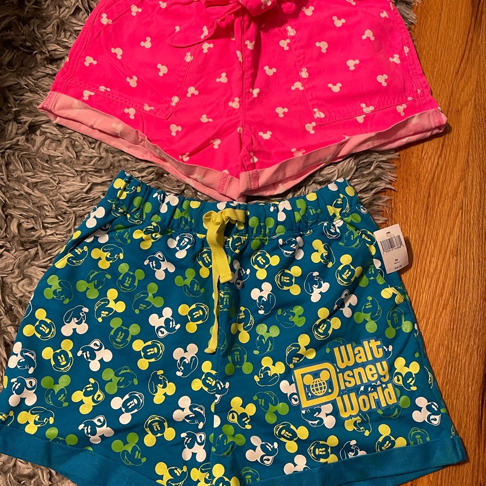2 pairs size small women’s Disney parks shorts
